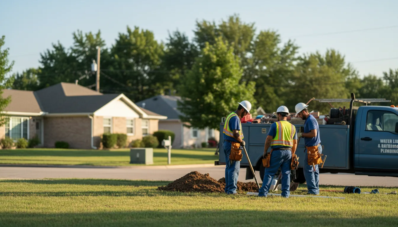 Residential water line and bathroom plumbing service in Nemo, TX
